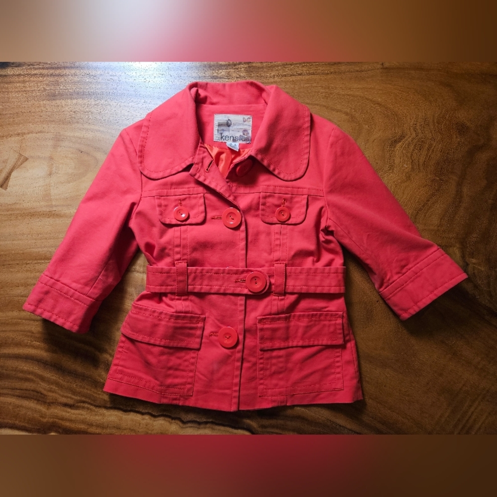 Kensie Women's Red Military Utility Jacket Size Small
